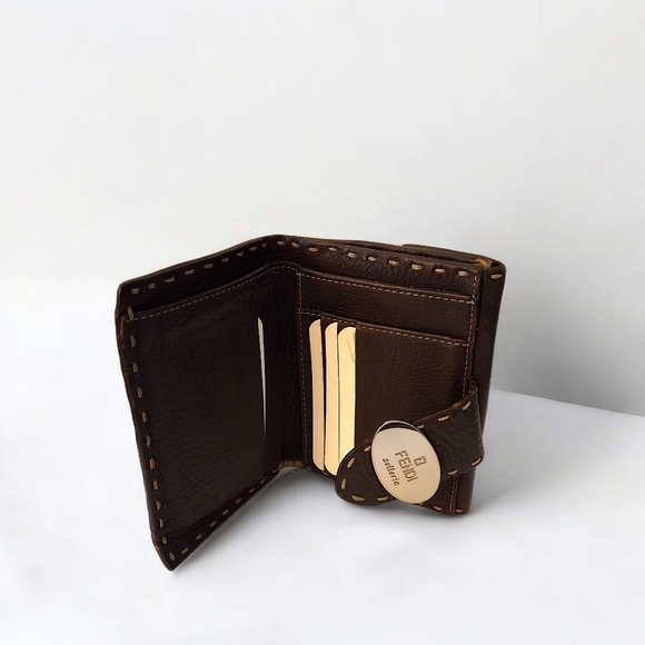 Fendi Selleria Small Bifold Wallet | Hand-Stitched Roman Leather - Picture 6 of 16